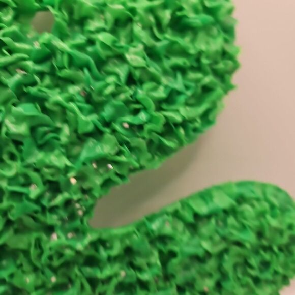 Vtg 10" H Melted Popcorn Plastic Decor St Patricks Day Holiday Green Clover Leaf - Picture 4 of 16